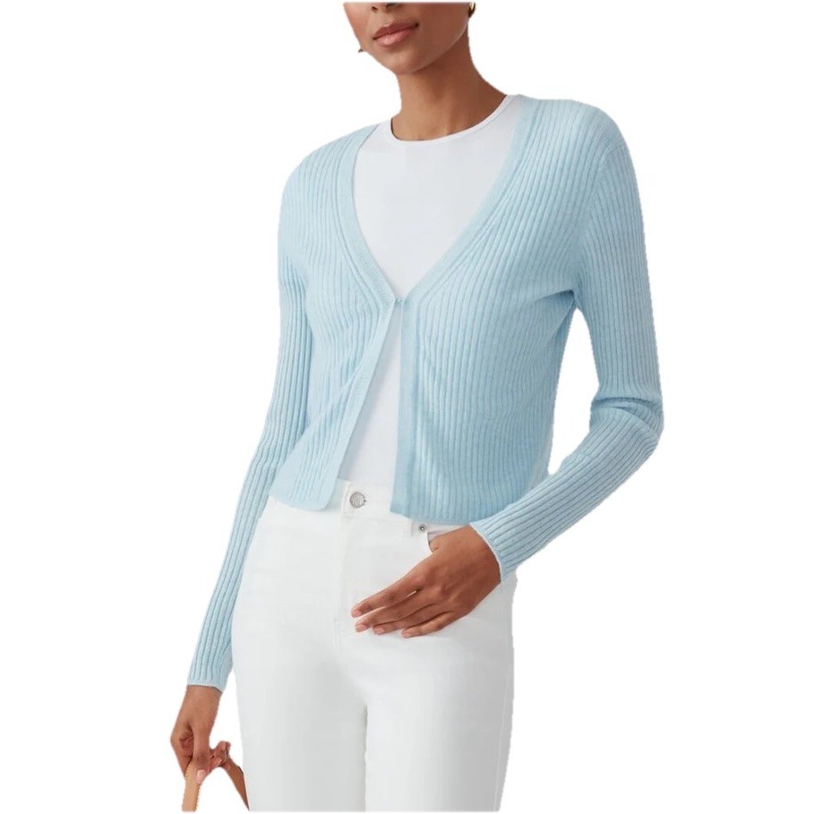 $298 J.Mclaughlin Imogen Cashmere Cardigan Sweater Size S Baby Blue